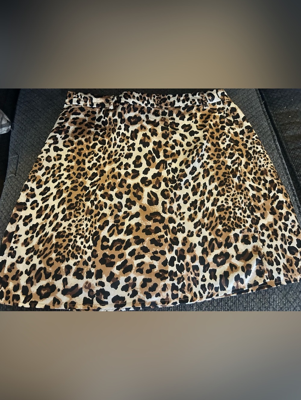 Nasty Gal Leopard Print Satin Skirt - Brown & Black